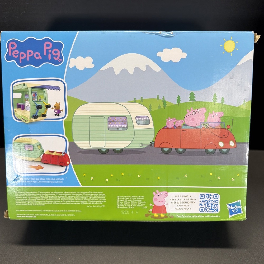 Hasbro Peppa Pig Caravan Playset 10 Piece Preschool Toy 3 Figures New